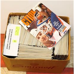 BOX OF APPROX 115 EDMONTON OILERS GAME PROGRAMS