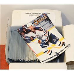BOX OF APPROX 75 EDMONTON OILERS GAME PROGRAMS