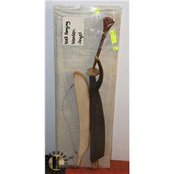 WALL HANGING WOODEN ANGEL DECORATION.