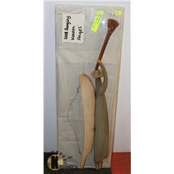 WALL HANGING WOODEN ANGEL DECORATION.