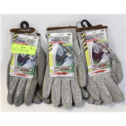 THREE NEW PAIRS OF GREY SPECKLED SURE GRIP ABR