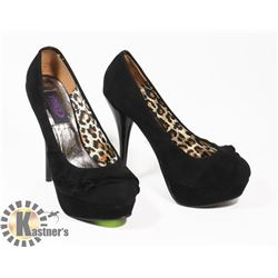 LADIES SZ 6.5 BLACK HIGH HEELS