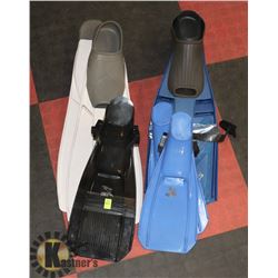 LOT OF SMALL TO LARGE SWIM FLIPPERS.