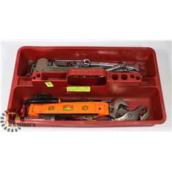 TRAY OF VARIOUS WRENCHES AND MISC TOOLS
