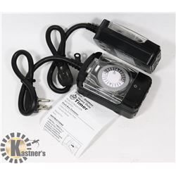 2 HEAVY DUTY PRIME INDOOR/OUTDOOR TIMERS - NEW.