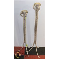 2 FLOOR STANDING CANDLE HOLDERS