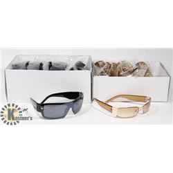 LOT OF BLACK + DARK YELLOW DESIGNER SUNGLASSES.