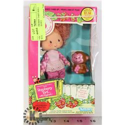 VINTAGE RASPBERRY TART DOLL WITH RHUBARB PET