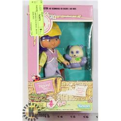 VINTAGE ALMOND TEA DOLL WITH MARZA PANDA PET