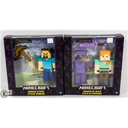 LOT OF 2 MINECRAFT SURVIVAL MODE FIGURES.