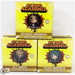 LOT OF 3 MY HERO ACADEMIA FUNIMATION FIGURES.