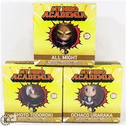 LOT OF 3 MY HERO ACADEMIA FUNIMATION FIGURES.