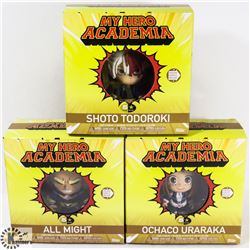 LOT OF 3 MY HERO ACADEMIA FUNIMATION FIGURES.