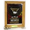 Image 1 : HARLEY-DAVIDSON MOTOR CYCLE WOOD-FRAMED EAGLE MIRROR