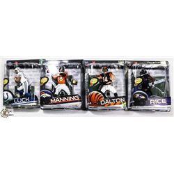 LOT OF 4 ASSORTED MCFARLANE FOOTBALL FIGURES.