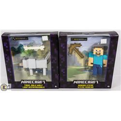 LOT OF 2 MINECRAFT SURVIVAL MODE FIGURES.