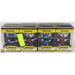 LOT OF 2 CUPHEAD & 2 MUGMAN FUNKO VINYL FIGURES.
