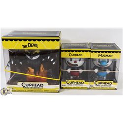 CUPHEAD, MUGMAN & THE DEVIL FUNKO VINYL FIGURES.