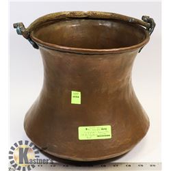 ANTIQUE COPPER HEARTH FIREPLACE COOK POT