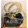 Image 1 : BIN WITH SAFETY ROPE, COUPLERS AND MORE.