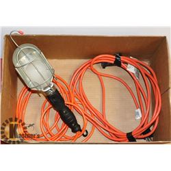 EXTENSION CORD AND NEW WORK LIGHT.