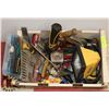 Image 1 : BOX OF MISC TOOLS AND MORE.
