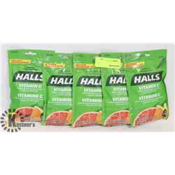 LOT OF 5 HALLS VITAMIN C SUPPLEMENT DROPS