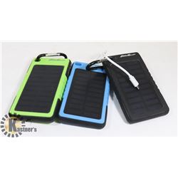 LOT OF 3 EDDIE BAUER SOLAR POWER BANKS 6000MAH