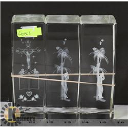 LOT OF 3 CRYSTAL DISPLAYS