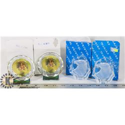 LOT OF 4 CRYSTAL DISPLAYS.