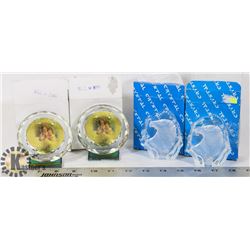 LOT OF 4 CRYSTAL DISPLAYS.