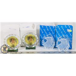LOT OF 4 CRYSTAL DISPLAYS.