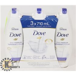 3 PACK OF DOVE BODYWASH DEEP MOISTURE