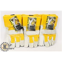3 PAIRS OF WORK GLOVES