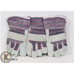 3 PAIRS OF LINED WORK GLOVES