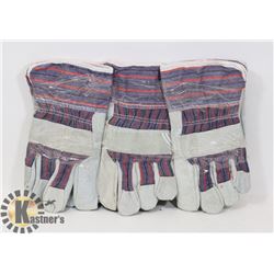 3 PAIRS OF LINED WORK GLOVES