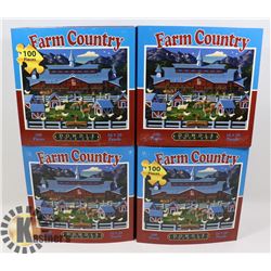 LOT OF 4 NEW 100 PC PUZZLES