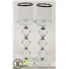 Image 1 : LOT OF TWO SILVER CRYSTAL CANDLE HOLDERS