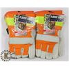 Image 1 : 2 PAIRS OF HEAVY DUTY LEATHER WORK GLOVES