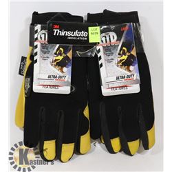 2 PAIRS OF LARGE 3M INSULATED WORK GLOVES