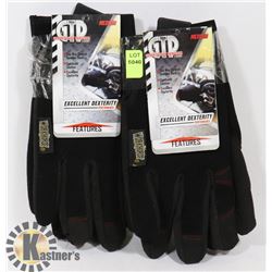 2 PAIRS OF MEDIUM GTD MECHANIC WORK GLOVES