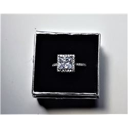 3)  SQUARE CUT HALO DESIGN WHITE