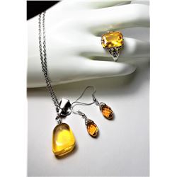 11)  YELLOW TOPAZ AND SWAROVSKI