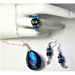 13)  LARGE TEAR DROP TITANIUM CRYSTAL