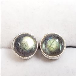 SILVER LABRADORITE  EARRINGS (~WEIGHT 2.74G)