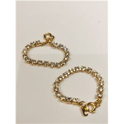 SILVER 2 BRACELET CUBIC ZIRCONIA GOLD PLATED