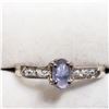 Image 1 : SILVER TANZANITE CUBIC ZIRCONIA  RING (~SIZE 7.75)