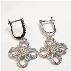 SILVER CUBIC ZIRCONIA  EARRINGS (~WEIGHT 5.6G)