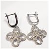 Image 1 : SILVER CUBIC ZIRCONIA  EARRINGS (~WEIGHT 5.6G)