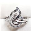 Image 1 : SILVER CUBIC ZIRCONIA  RING (~SIZE 8.75)